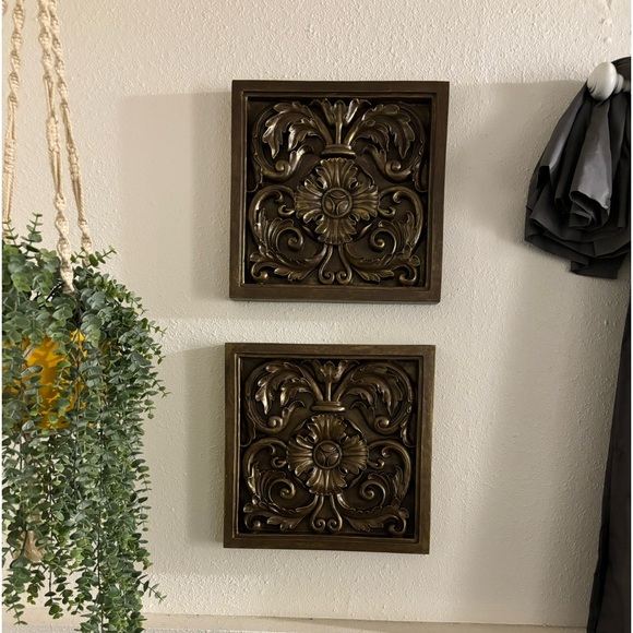 Vintage resin wall tiles, art, wall hanging - Picture 3 of 3